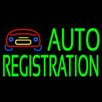 Green Auto Registration With Logo Neon Skilt
