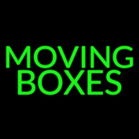 Green Block Moving Bo es Neon Skilt