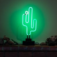Green Cactus Desktop Neon Skilt