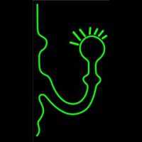 Green Chandelier Logo Neon Skilt