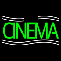 Green Cinema With Lines Neon Skilt