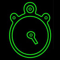 Green Clock Neon Skilt