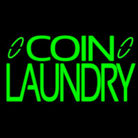 Green Coin Laundry Neon Skilt