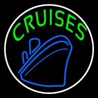 Green Cruises With White Border Neon Skilt