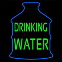 Green Drinking Water Logo Neon Skilt