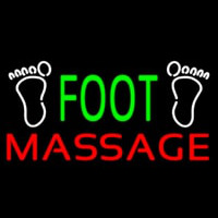 Green Foot Massage With Logo Neon Skilt