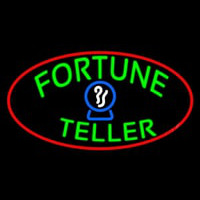 Green Fortune Teller Red Oval Neon Skilt