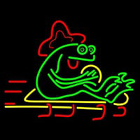 Green Frog Neon Skilt