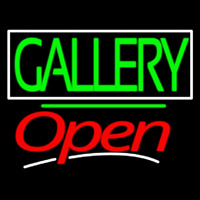 Green Gallery Block With Open 3 Neon Skilt