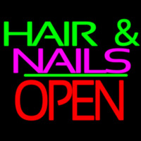 Green Hair And Nails Pink Block Open Neon Skilt