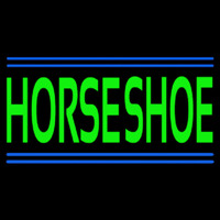 Green Horseshoe Block Neon Skilt