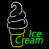 Green Ice Cream Logo Neon Skilt