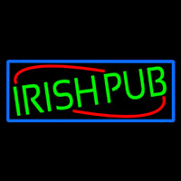 Green Irish Pub With Blue Border Neon Skilt
