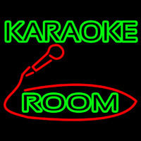 Green Karaoke Rooms Neon Skilt
