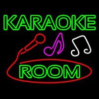 Green Karaoke Rooms Neon Skilt