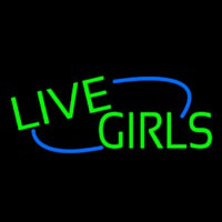 Green Live Girls Neon Skilt