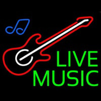 Green Live Music Neon Skilt