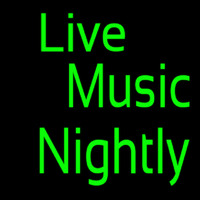 Green Live Music Nightly Block Neon Skilt