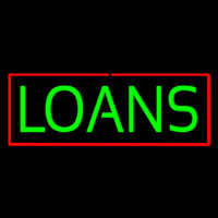 Green Loans Red Border Neon Skilt