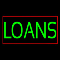 Green Loans With Red Border Neon Skilt