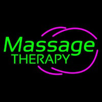 Green Massage Therapy Neon Skilt