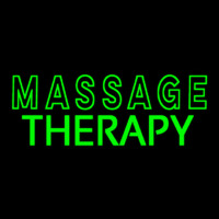 Green Massage Therapy Neon Skilt