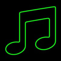 Green Music Note Neon Skilt