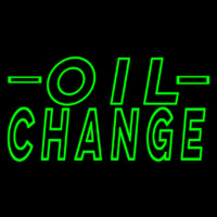 Green Oil Change Neon Skilt