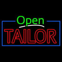 Green Open Double Stroke Tailor Neon Skilt