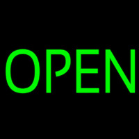 Green Open Neon Skilt