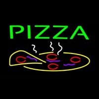 Green Pizza Logo Neon Skilt