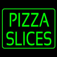 Green Pizza Slices Neon Skilt