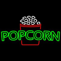 Green Pop Corn Logo Neon Skilt
