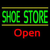 Green Shoe Store Open Neon Skilt