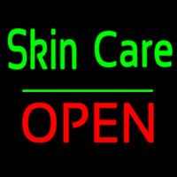 Green Skin Care Block Open Neon Skilt