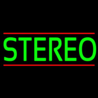 Green Stereo Block Red Line 2 Neon Skilt