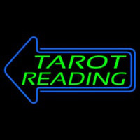 Green Tarot Reading With Blue Arrow Neon Skilt
