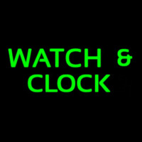 Green Watch And Clock Neon Skilt
