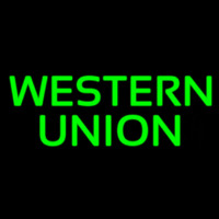Green Western Union Neon Skilt