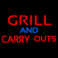 Grill And Carry Outs Neon Skilt
