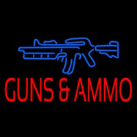 Gun Ammo Neon Skilt