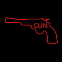 Gun With Logo Neon Skilt