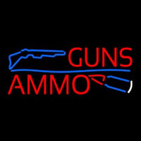 Guns Blue Line Ammo Neon Skilt