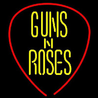 Guns N Roses Guitar Pick Rock Band Neon Skilt