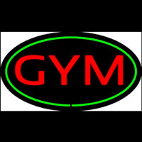 Gym Oval Green Neon Skilt