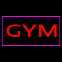 Gym Rectangle Purple Neon Skilt