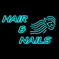 Hair And Nails Double Stroke Neon Skilt