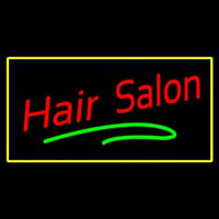 Hair Salon Rectangle Yellow Neon Skilt