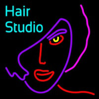 Hair Studio Girl Logo Neon Skilt
