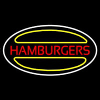 Hamburgers Logo Oval Neon Skilt